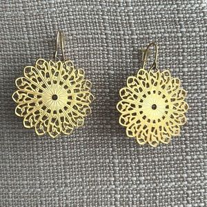 Gold Starburst Statement Earrings - 1.25” Dangle